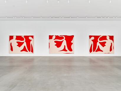 Spencer Sweeney, The painted bride, exhibition view. Courtesy of Gagosian Gallery. Photo by Owen Conway