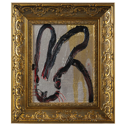 Hunt Slonem, Gold & Silver Bunny. Courtesy the artist and TEW Galleries