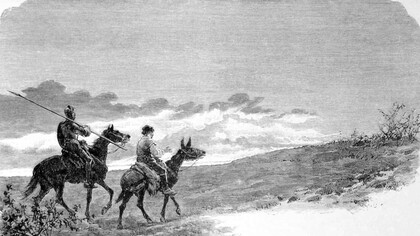 Ricardo Balaca; Don Quijote y Sancho se dirigen al Toboso