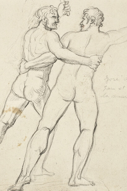 José de Madrazo y Agudo, Study of two men embracing for The death of Viriatus, ca. 1807. Courtesy of Museo Nacional del Prado