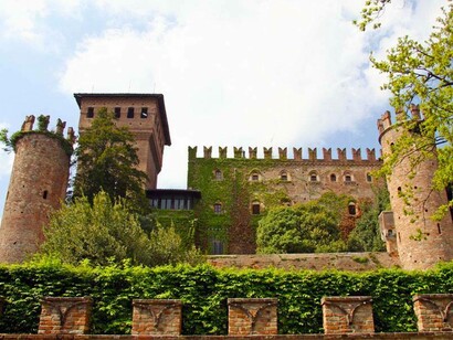 Castello di Gabiano, visto di fronte, Alessandria, Italia