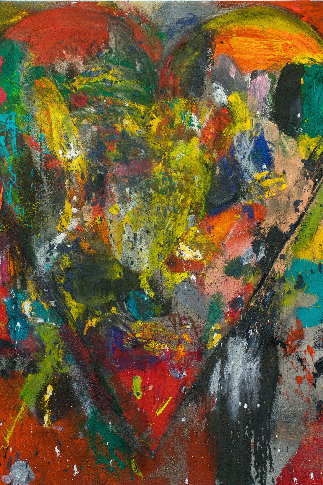 Jim Dine, Extra Blue Colle, 2014, acrylique, sable et fusain sur toile, 152,5 x 122 cm, Courtesy Galerie Daniel Templon, Paris & Brussels