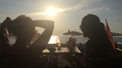 The beach at sunset seem from Pangea