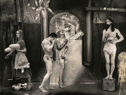 Joel-Peter Witkin, Christ dismissing the fashionable artists from the temple of art (detail), NN, 2017. Courtesy of Fahey/Klein Gallery