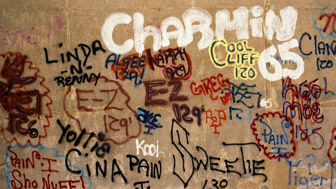 Gordon Matta-Clark, Charmin 65 & friends tag wall (detail), 1972, NYC. Photo courtesy Estate
of Gordon Matta-Clark