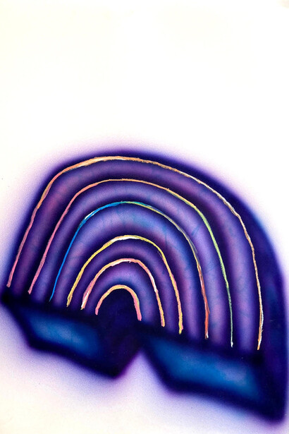 Black Rainbow #1 by Eric Foss, Water based paint and paint marker on arches paper, 2020 