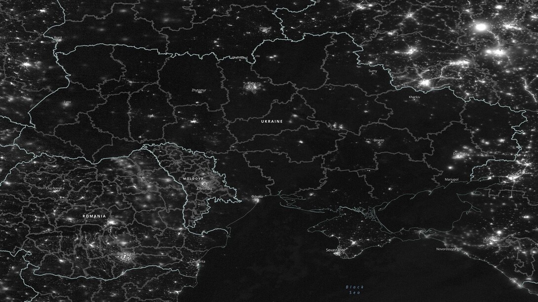 Satellite imagery shows reduction in light emitted from Ukraine amid power cuts