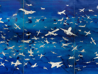 Alighiero Boetti, Aerei (detail), 1989. Courtesy of Ben Brown Fine Arts