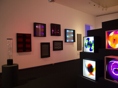 Benveniste/Rodríguez. Percepción e ilusión, vista de exhibición. Cortesía del Museo Nacional de Bellas Artes