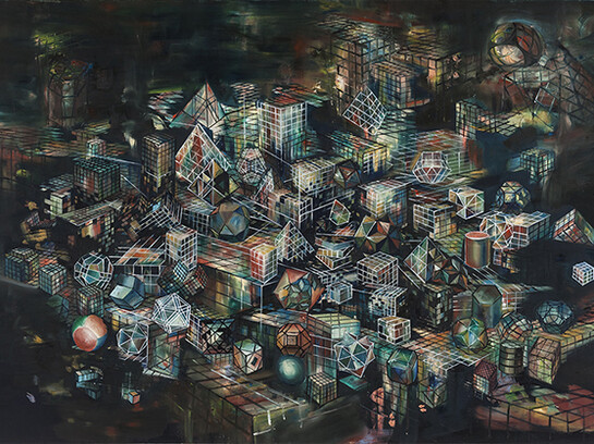 Ye Nan, We Will Meet at a Place without Darkness, 2014, Oil on canvas, 68 3/4 x 102 1/4 in.