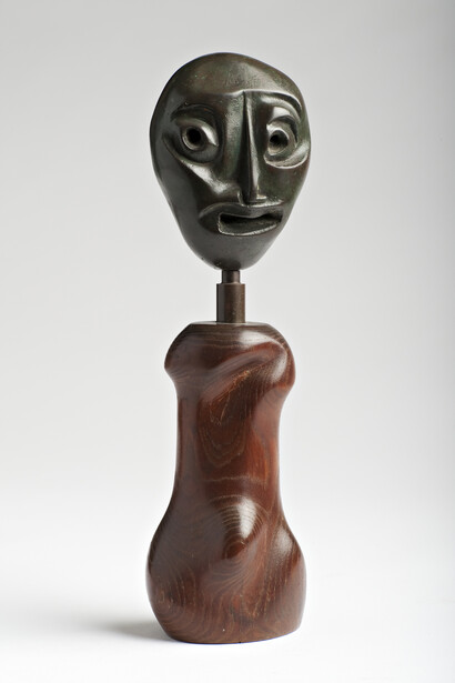 Gertrude Hermes, Two in One (also known as Head and Totem Head), 1937, Bronze (from china clay) on wooden waisted base, 20 x 8 x 20 cm. Photo credit Alex Ramsay © The Gertrude Hermes Estate