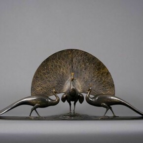 Gaston Lachaise, Peacocks, 1922, bronze, 22 1/2  x 53 x 7 1/2 inches