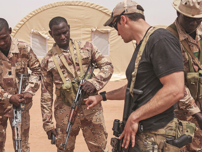 U.S. Marines lead a joint training exercise with African soldiers, highlighting ongoing military cooperation aimed at enhancing regional security