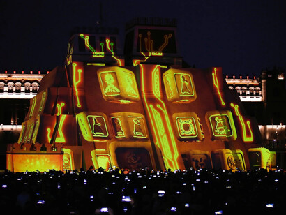 Recreación del Templo Mayor en el Zócalo de la Ciudad de México