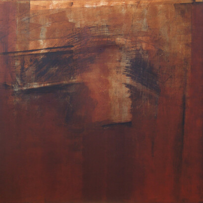 Khaled Khreis, Between light and darkness, Acrylic on wood, 1 M x 1 M
