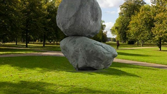 Fischli/Weiss, Rock on Top of Another Rock, 2012, Indicative CGI, Courtesy Sprüth Magers Berlin London; Galerie Eva Presenhuber, Zürich; Matthew Marks Gallery, New York, © Peter Fischli David Weiss