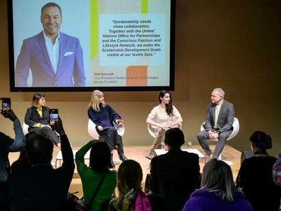 Heimtextile 2023 opening press conference panelist answer questions