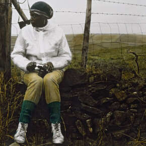 Ingrid Pollard, Photograph from the series Pastoral Interlude 1987, Gelatin silver print, coloured by hand ©Victoria and Albert Museum