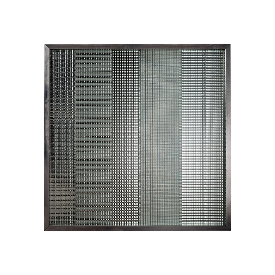 Nanda Vigo, Chronotopo, 1963, Aluminium and glass, 100 x 100 x 3 cm
