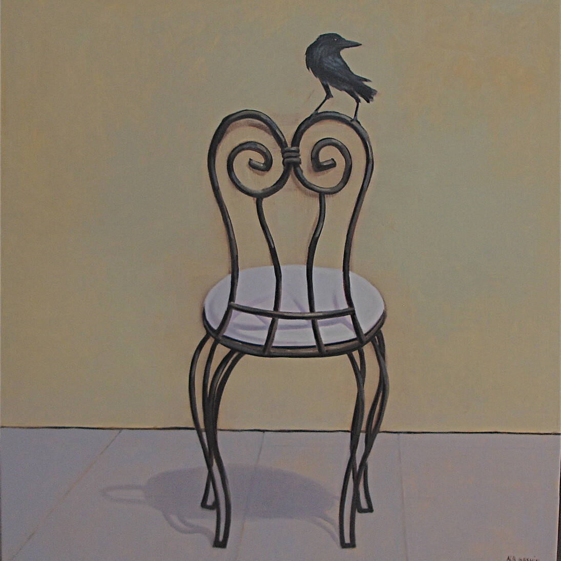 Ala Bashir, Anticipating, oil on canvas, 130 x 120 cm