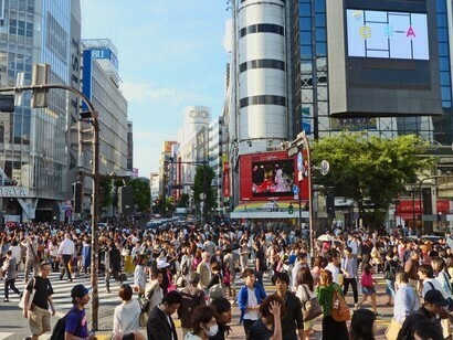 Une rue bondée à Tokyo