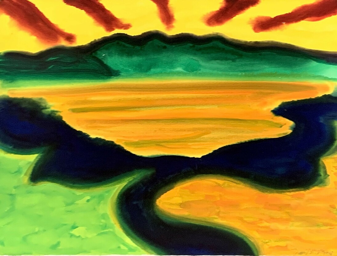 David Hayes, The Marsh, gouache on paper, 22x30 in
