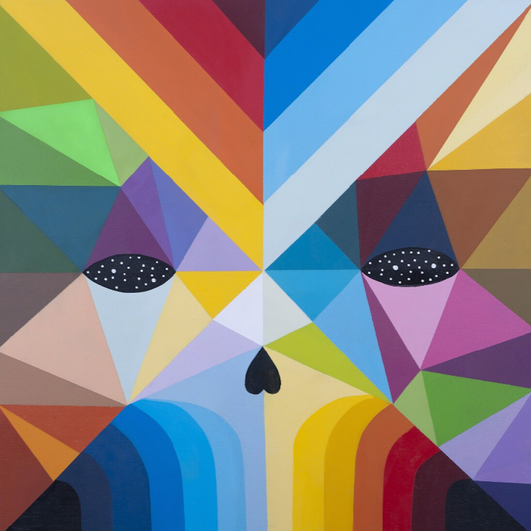 Okuda, Skull Mutations II, 2017. Courtesy of StolenSpace Gallery