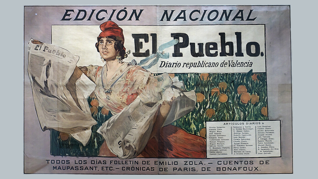 Cartel de Joaquín Sorolla para el diario «El Pueblo», fundado por Vicente Blasco Ibáñez
