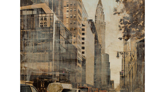Patrick Pietropoli, 42nd St West, 2014, Oil on Linen, 20" x 20"