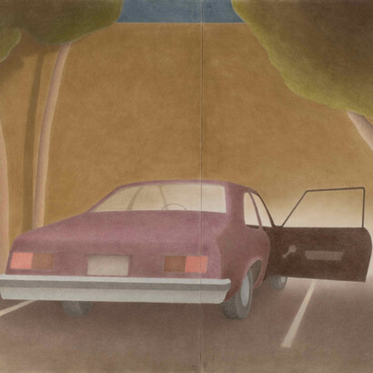 Kevin MacDonald, The tension of a suspended moment (diptych) (detail), 1983. Courtesy of Hemphill