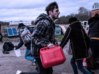 Escena de «L'effondrement» (El colapso) del colectivo Les Parasites