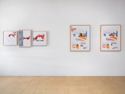 Diana Thater, Drawings 1999-2006, exhibition view. Courtesy of 1301PE Gallery