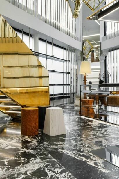 The interior of the Céline flagship store in Miami, USA, reflects the brand’s minimalist aesthetic with clean lines and refined materials