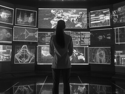 Amidst the omnipresence of surveillance technology, Internet of Things (IoT) devices, and the pervasive influence of corporate power and control, an individual stands, contemplating the implications for digital identity and privacy