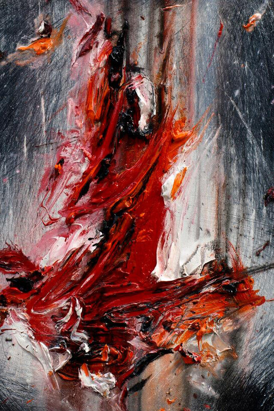 Sonia agosti, metempsicosi, 2014, olio su tela, 50x50
