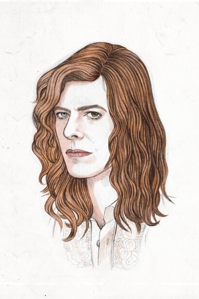 Helen Green. Ilustración de uno de los rostros del camaleónico David Bowie