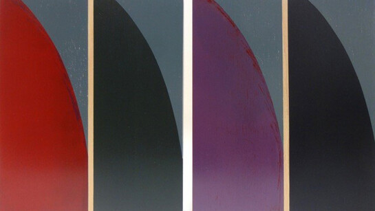 Tom Phelan, Fins III, diptych, oil on board, each 40 x 20 cm