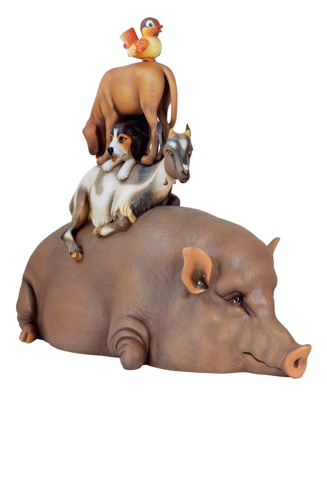 Jeff Koons, Stacked, 1988, Polychromed wood, 61 x 53 x 31 inches, 154.9 x 134.6 x 78.7 cm, © Jeff Koons, Courtesy Skarstedt