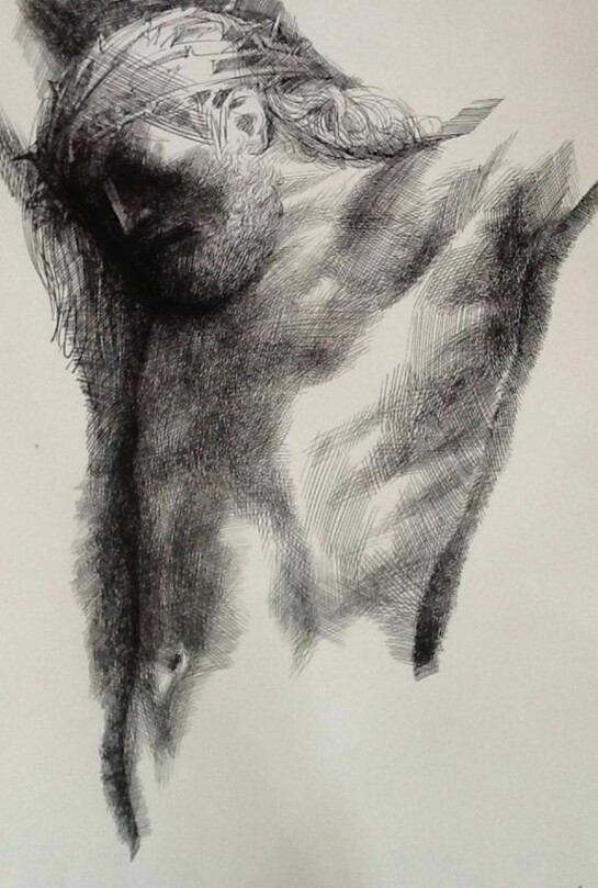Emilio Greco (1913-1995), Christ Crucified, undated, Ink on paper; 70 x 50 cm, Private collection