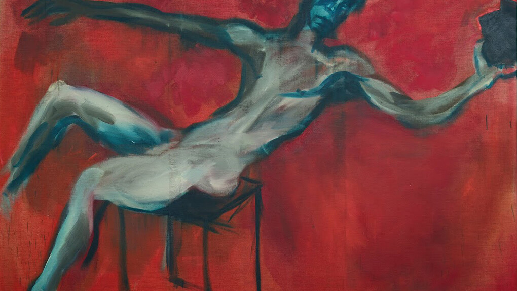 Rainer Fetting,
Steinwerfer / Lanciatore di pietra,
1983,
olio su tela
178 x 230 cm,
Museo del Novecento - Donazione Bertolini