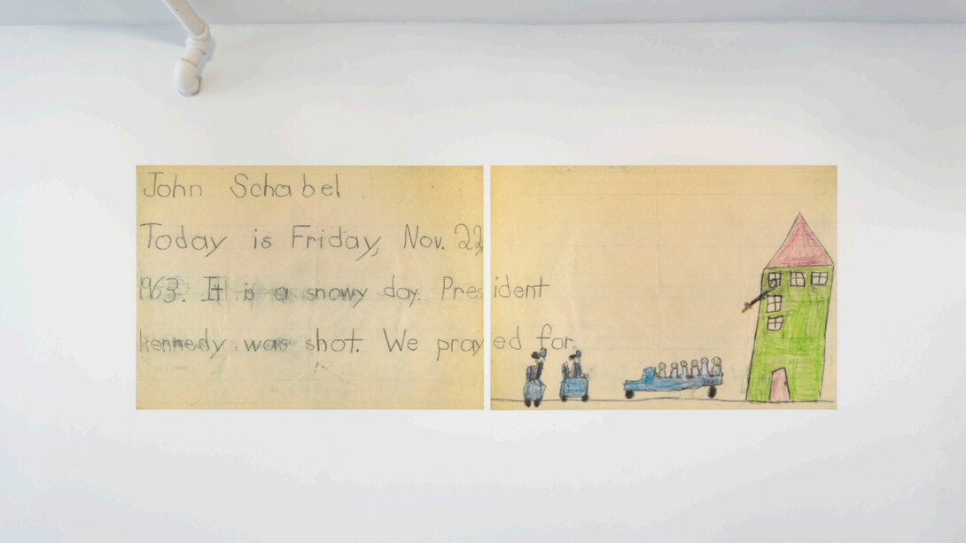 John Schabel, November 22, 1963, 1963-2023, pigmented ink print, 48x125 inches, courtesy of the artist, photo by Nicholas Knight. Courtesy of carriage trade