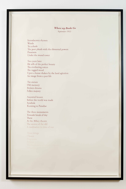 Jorge Mendez Blake, Index (W.B. Yeats), 2014, 120 x 180 cm (47.24 x 70.86 inches), Image courtesy of Faggionato
