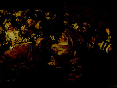 Detalhe do «Aquelarre», das pinturas negras (1819-1823), Goya