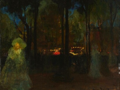 Hermenegildo Anglada-Camarasa, Nocturne, Paris, c. 1900, Oil on panel