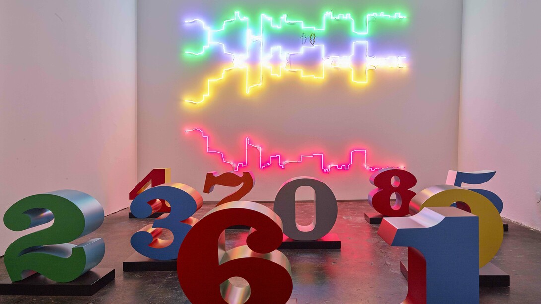 Robert Indiana, One through Zero (NUMBERS), 1978-2003, alluminio policromo, cm. 45 x 45 x 22.5 (ognuno) - Courtesy Galleria d'Arte Maggiore G.A.M., Bologna (Italy)