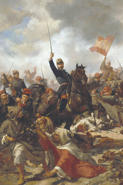 Francisco Sans Cabot, El general Prim en la batalla de Tetuán (detalle)