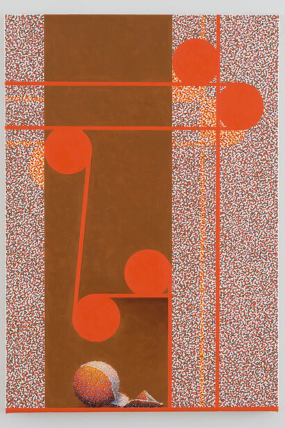 Graham Anderson, Shadowed Strands, 2023, oil and acrylic on canvas, 26×18 inches. Courtesy the artist and Klaus von Nichtssagend Gallery