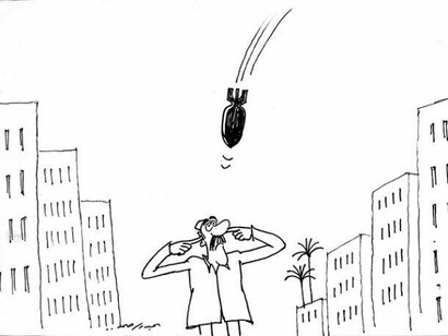 Abdul Raheem Yassir, miscellaneous cartoons, 2003-2013, ink on paper, each 21 x 29.7 cm, courtesy of the artist and RUYA Foundation