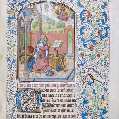 Willem Vrelant, Davide in preghiera, XV secolo