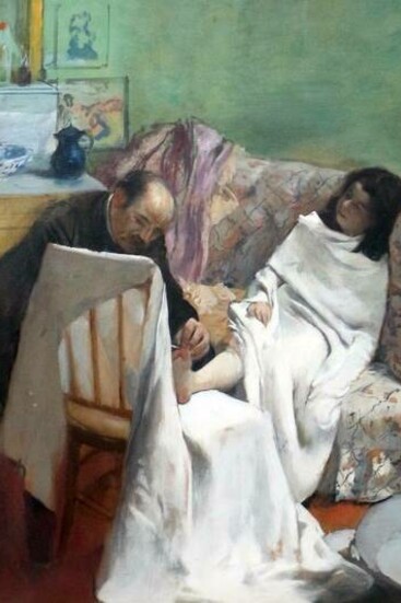 Edgar Degas, La pedicure, olio su carta e su tela, 1873, Musée d'Orsay, Parigi, Francia